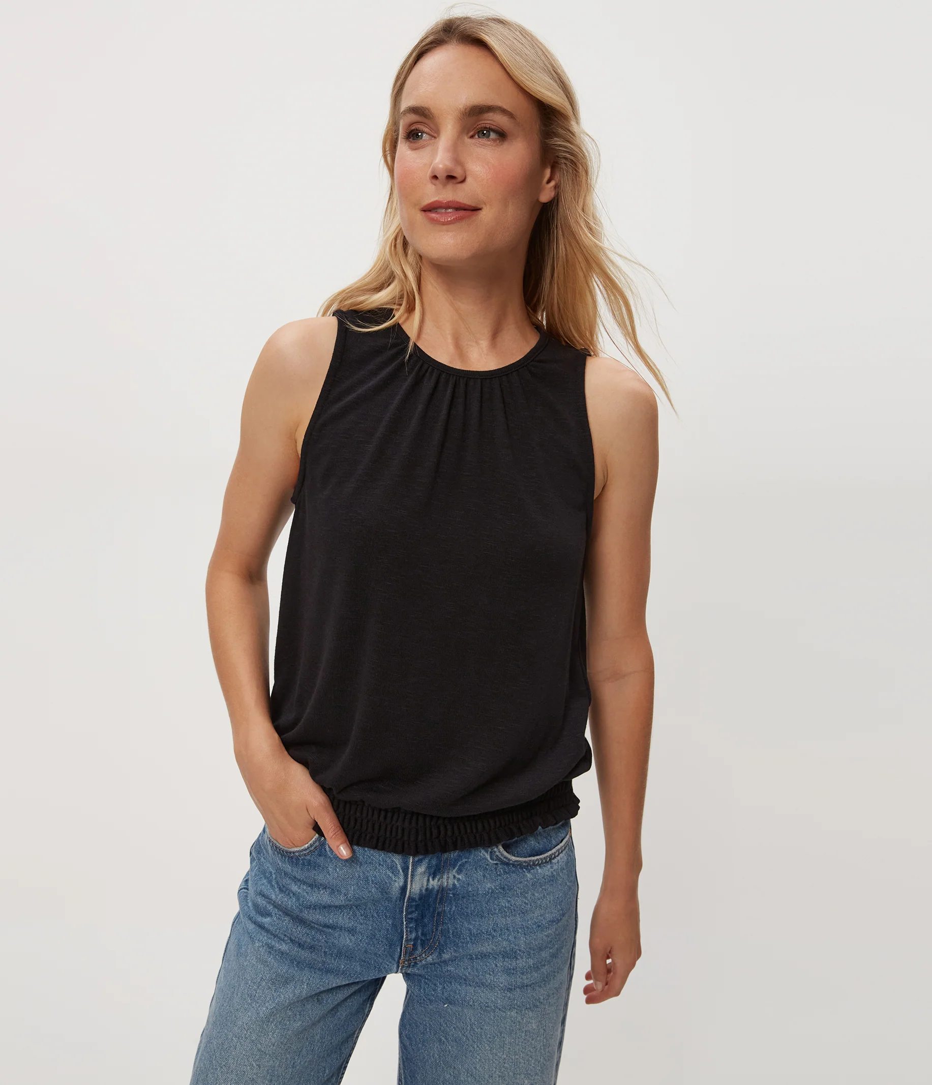 Akira Smocked Bottom Tank