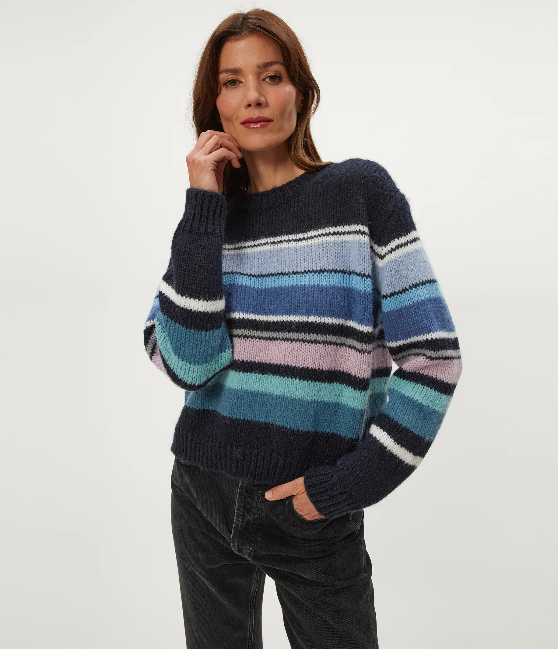 Aura Striped Crew Pullover - Image 5