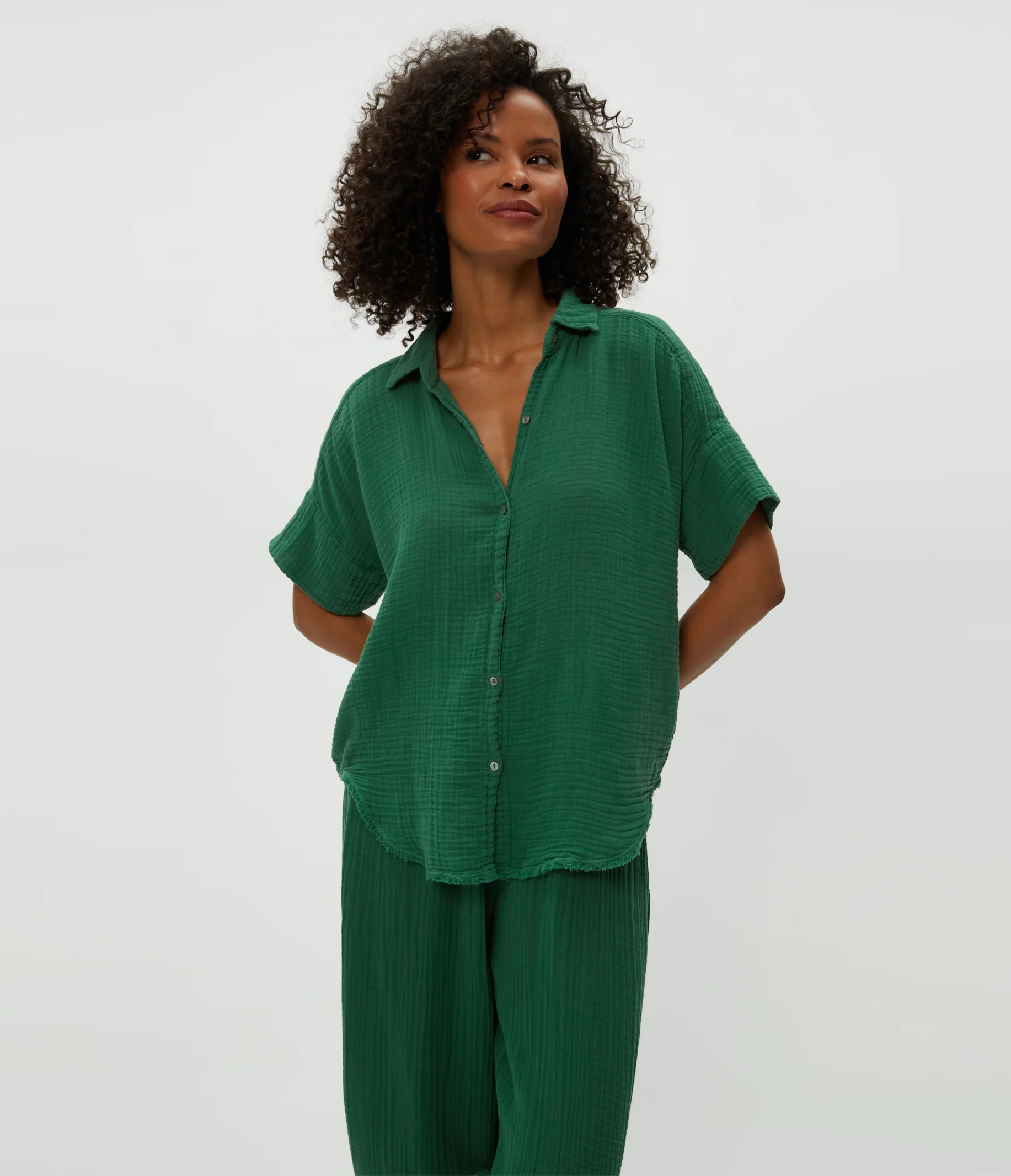 Bailey Gauze Button Down Shirt - Image 16