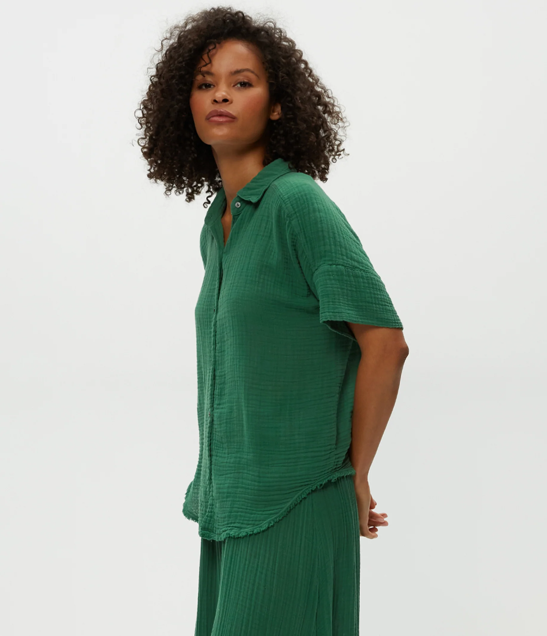 Bailey Gauze Button Down Shirt - Image 18