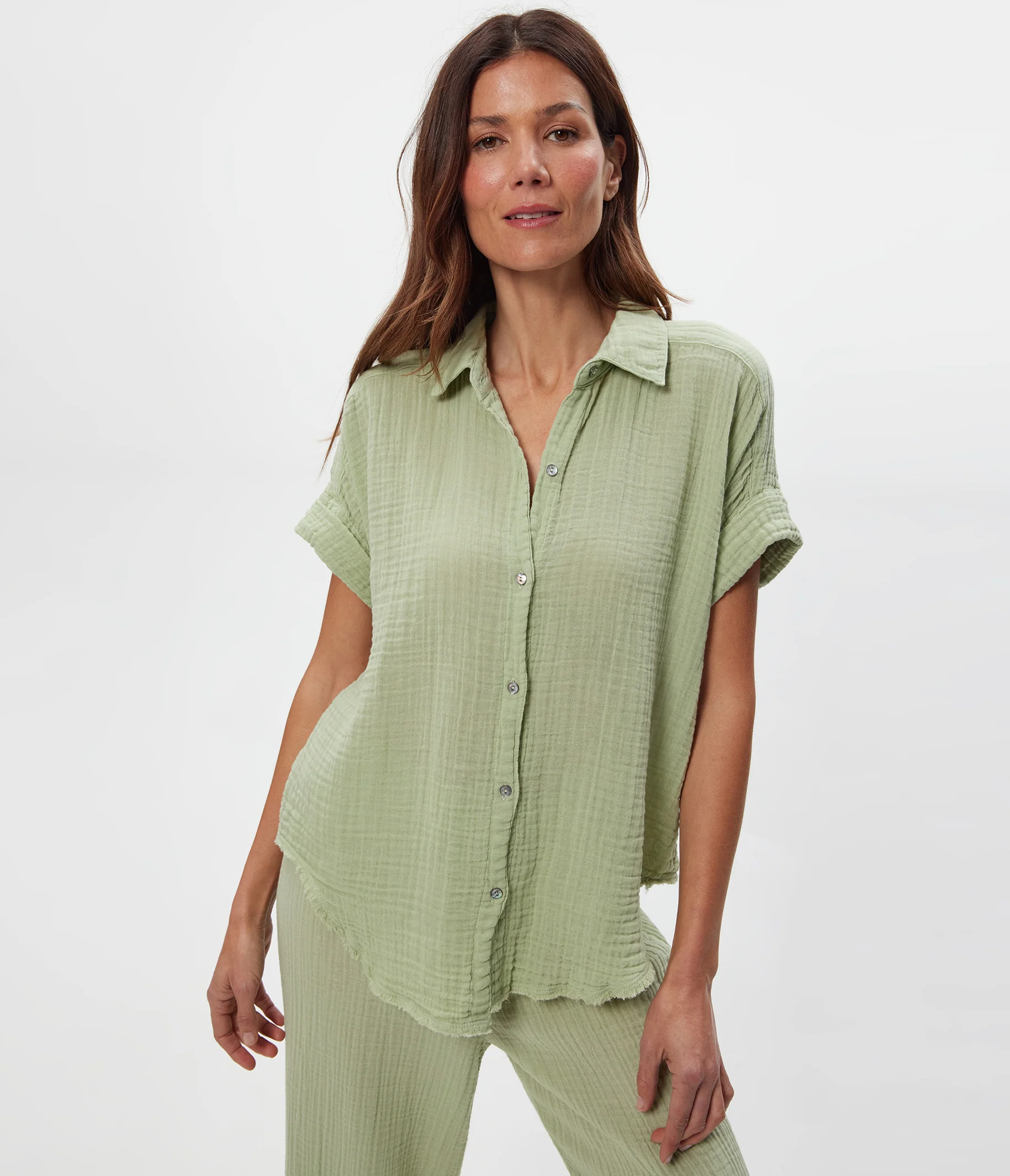 Bailey Gauze Button Down Shirt - Image 20