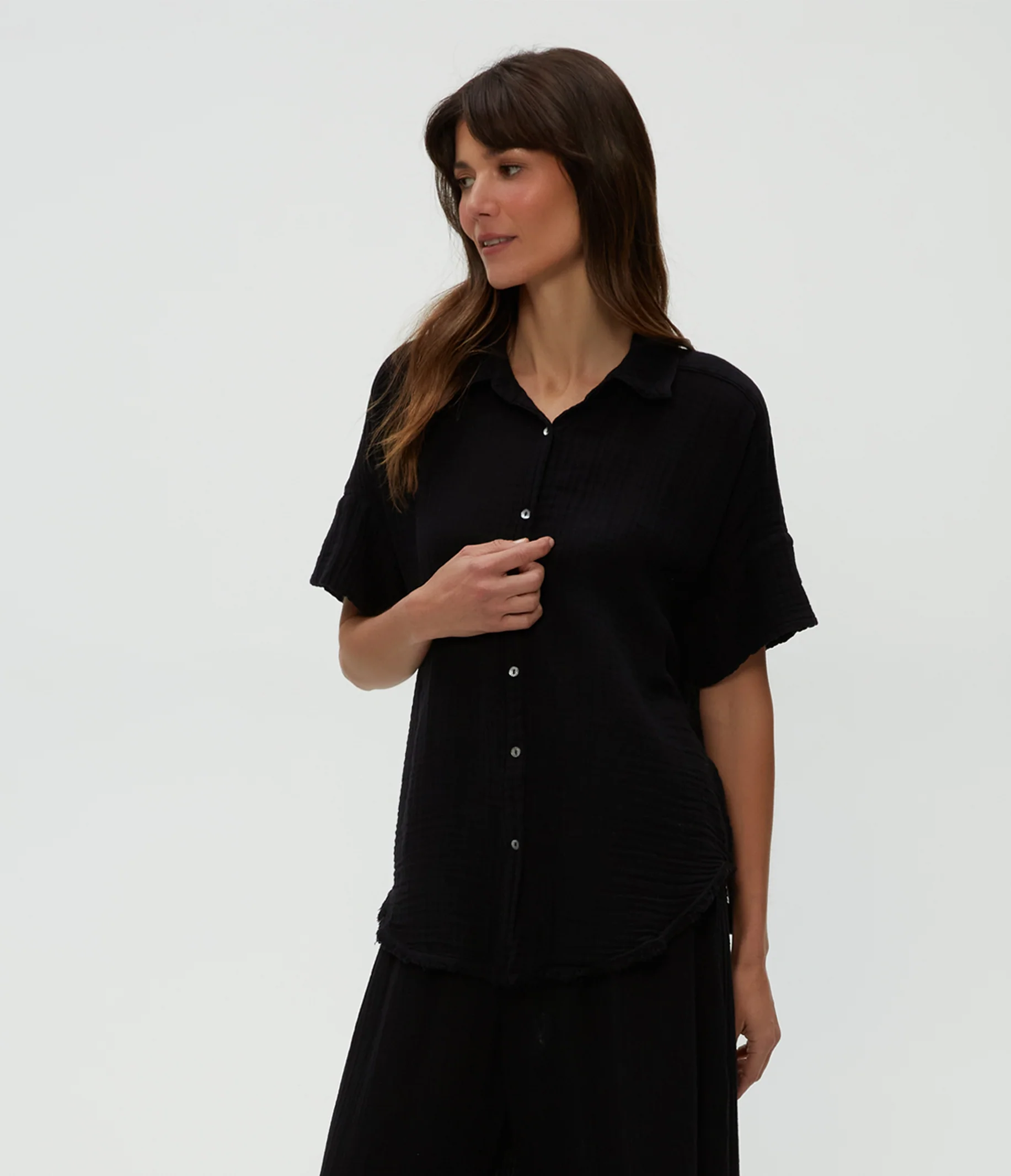 Bailey Gauze Button Down Shirt - Image 3