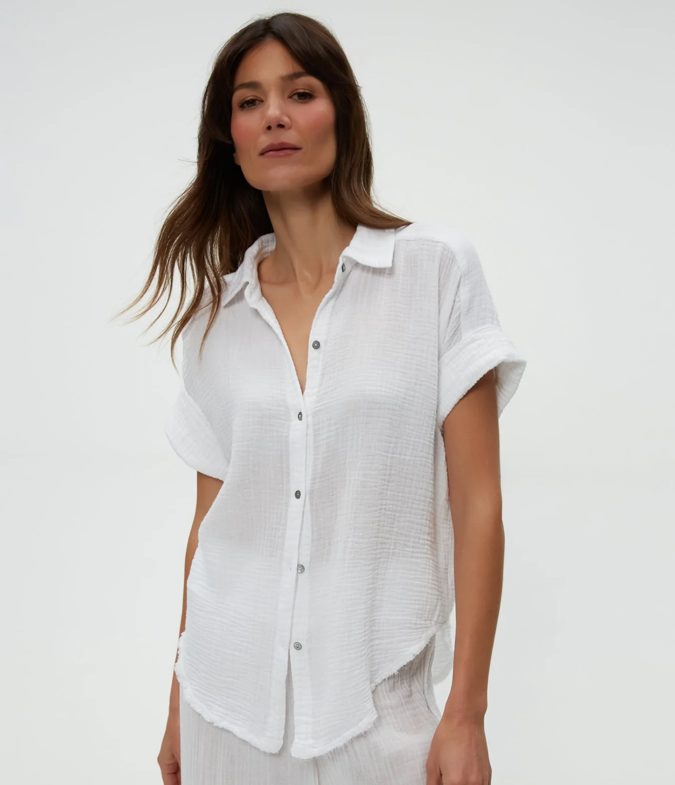 Bailey Gauze Button Down Shirt - Image 5