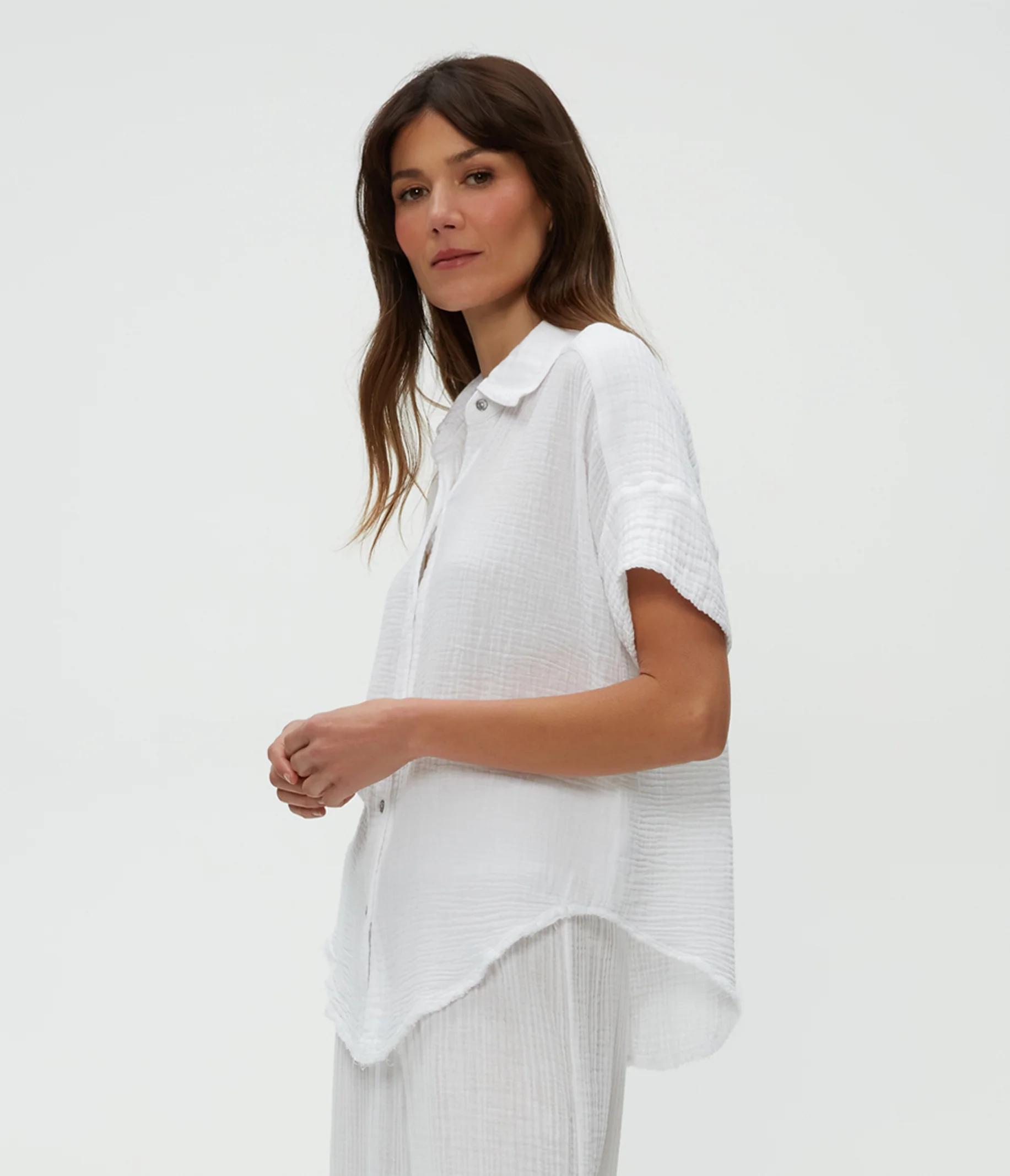 Bailey Gauze Button Down Shirt - Image 7