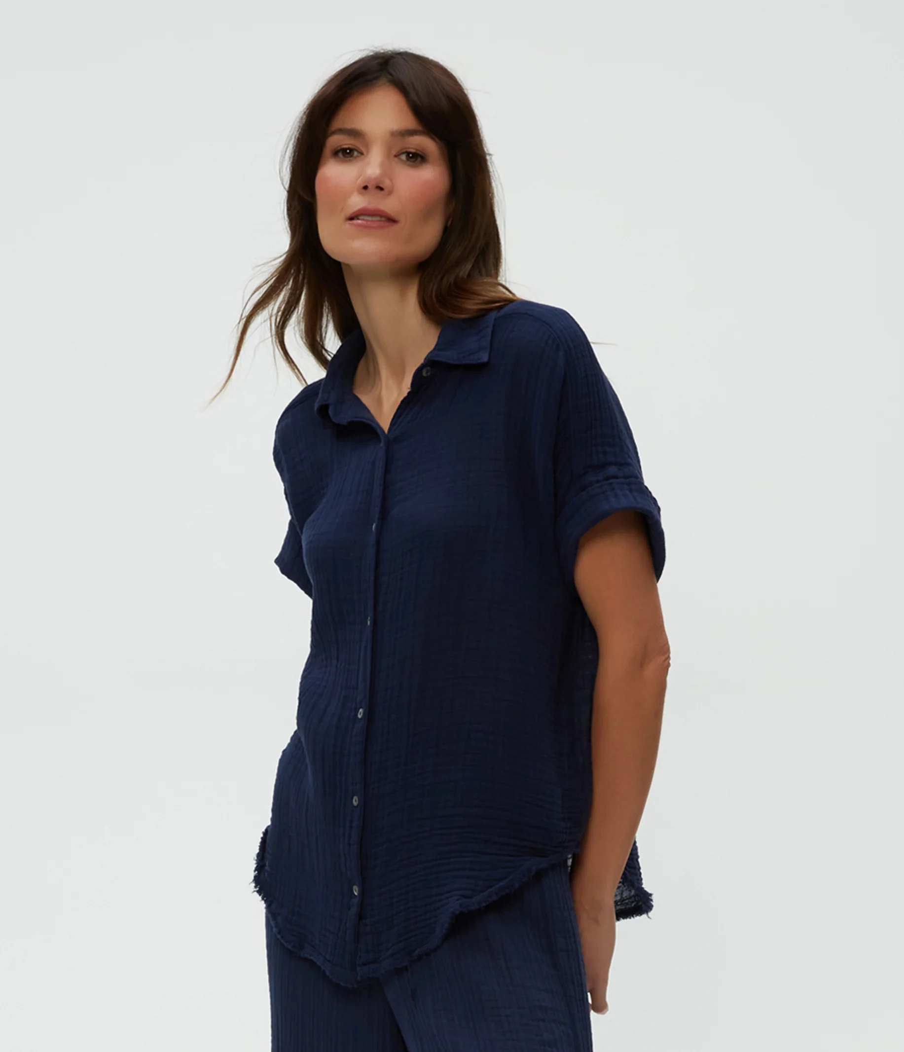 Bailey Gauze Button Down Shirt - Image 9