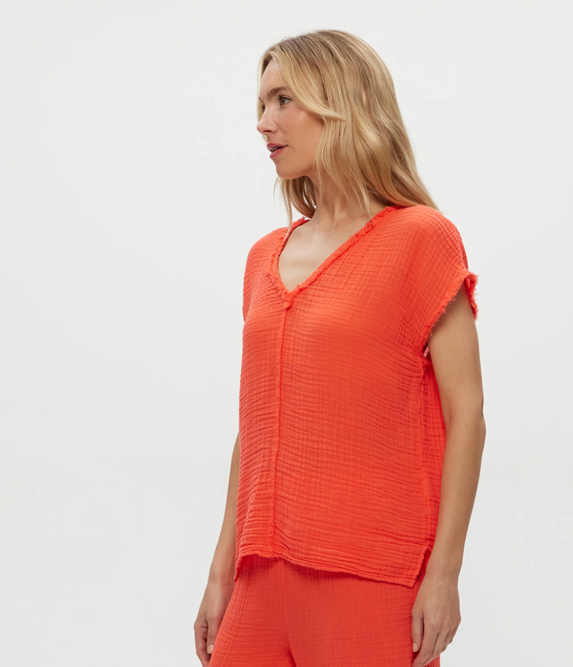 Draya Gauze V-Neck Top - Image 15