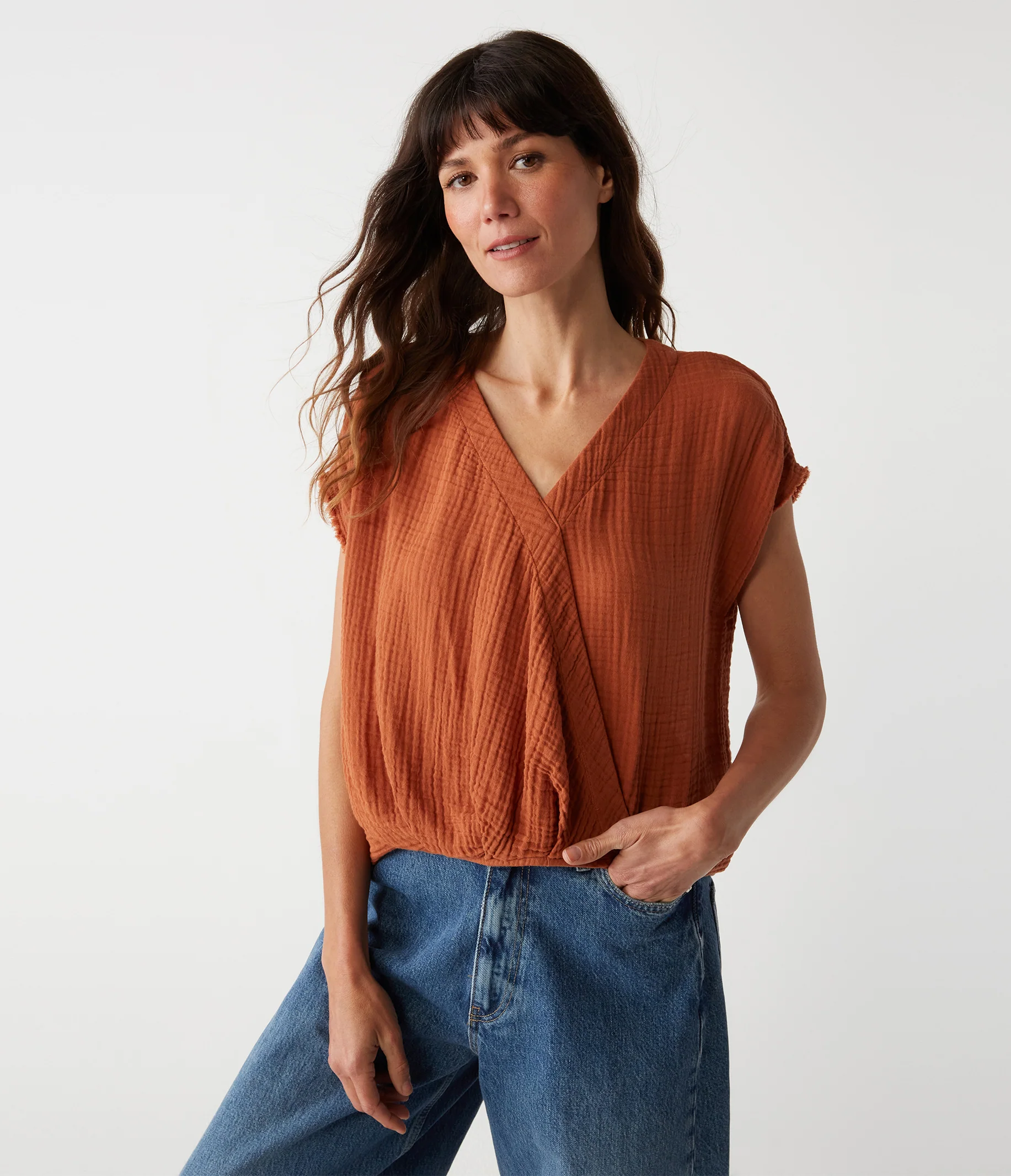 Evie Gauze Surplice Top - Image 28