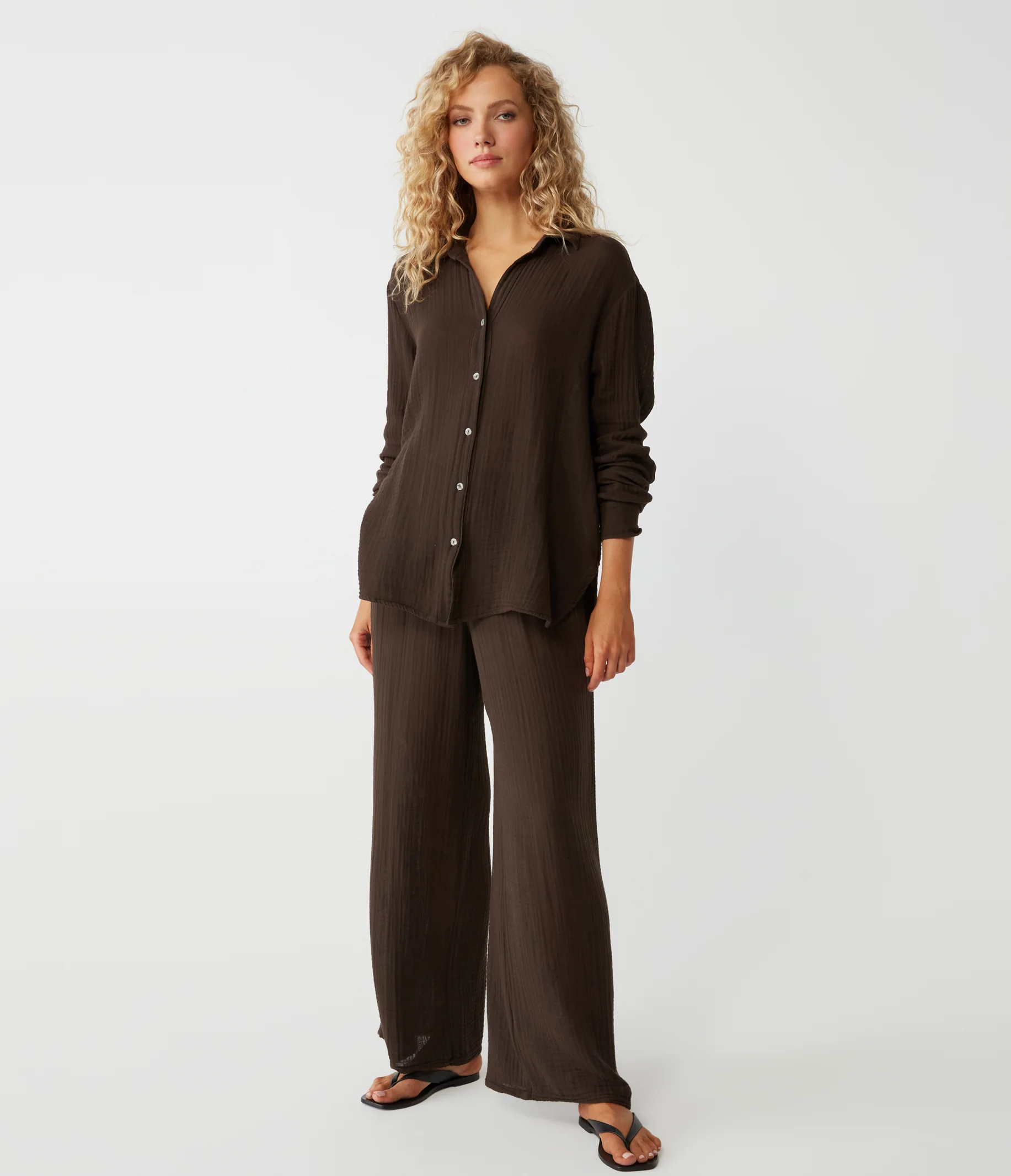 Leo Gauze Button Down Shirt - Image 43