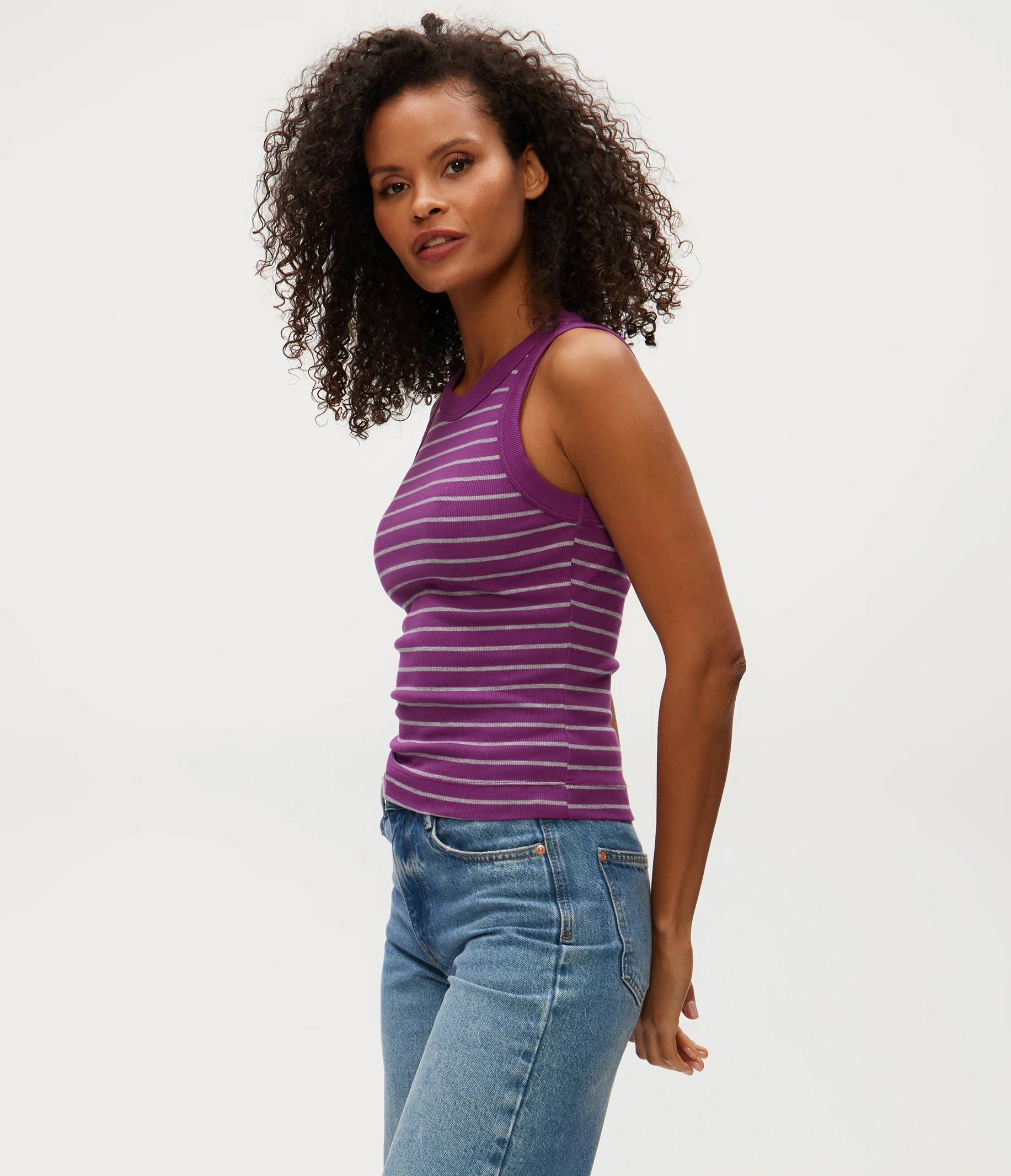 Gina Striped Ribbed Crop Tank - Image 29