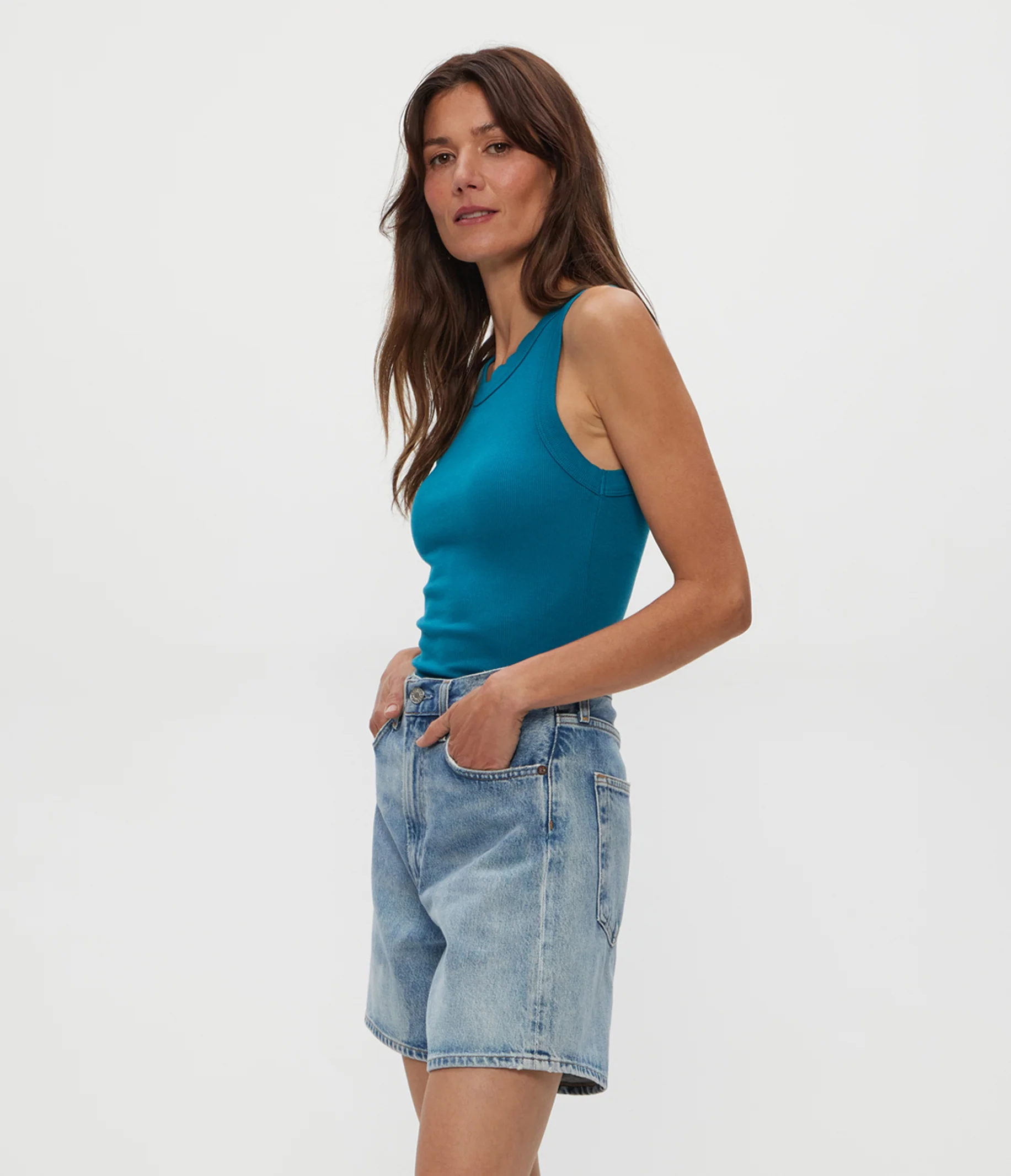 Halley Ribbed Tank with Ruching - Image 45