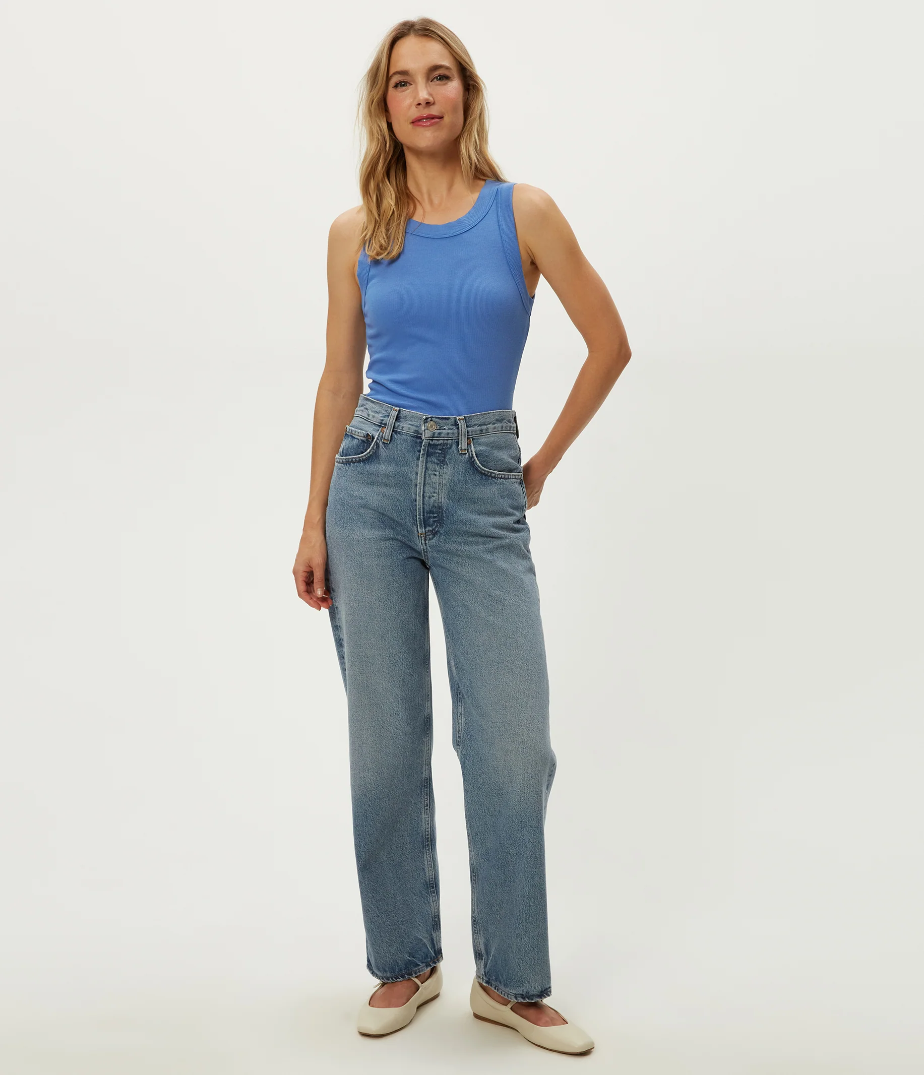 Halley Ribbed Tank with Ruching - Image 7