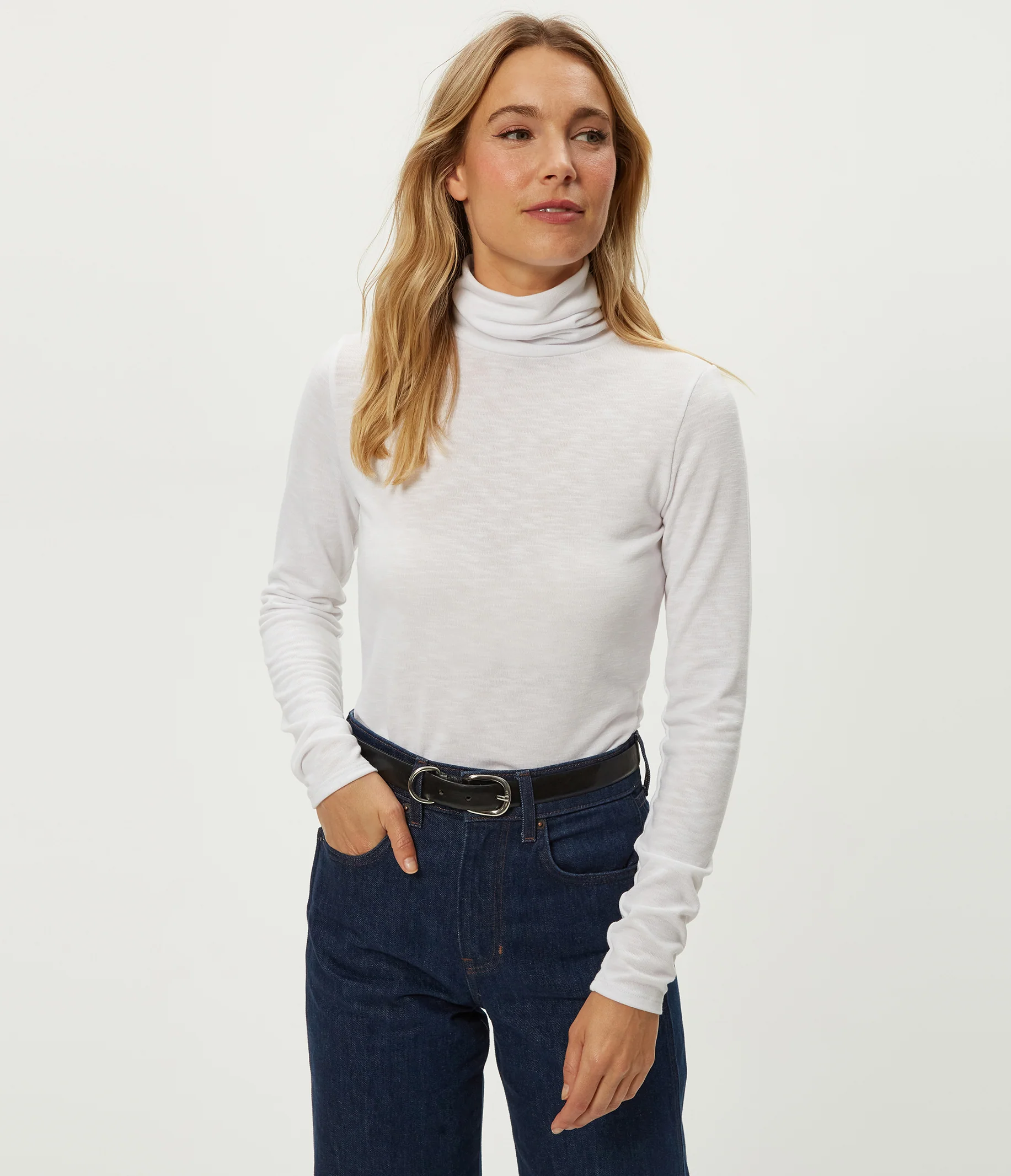 Jojo Side Ruched Turtleneck