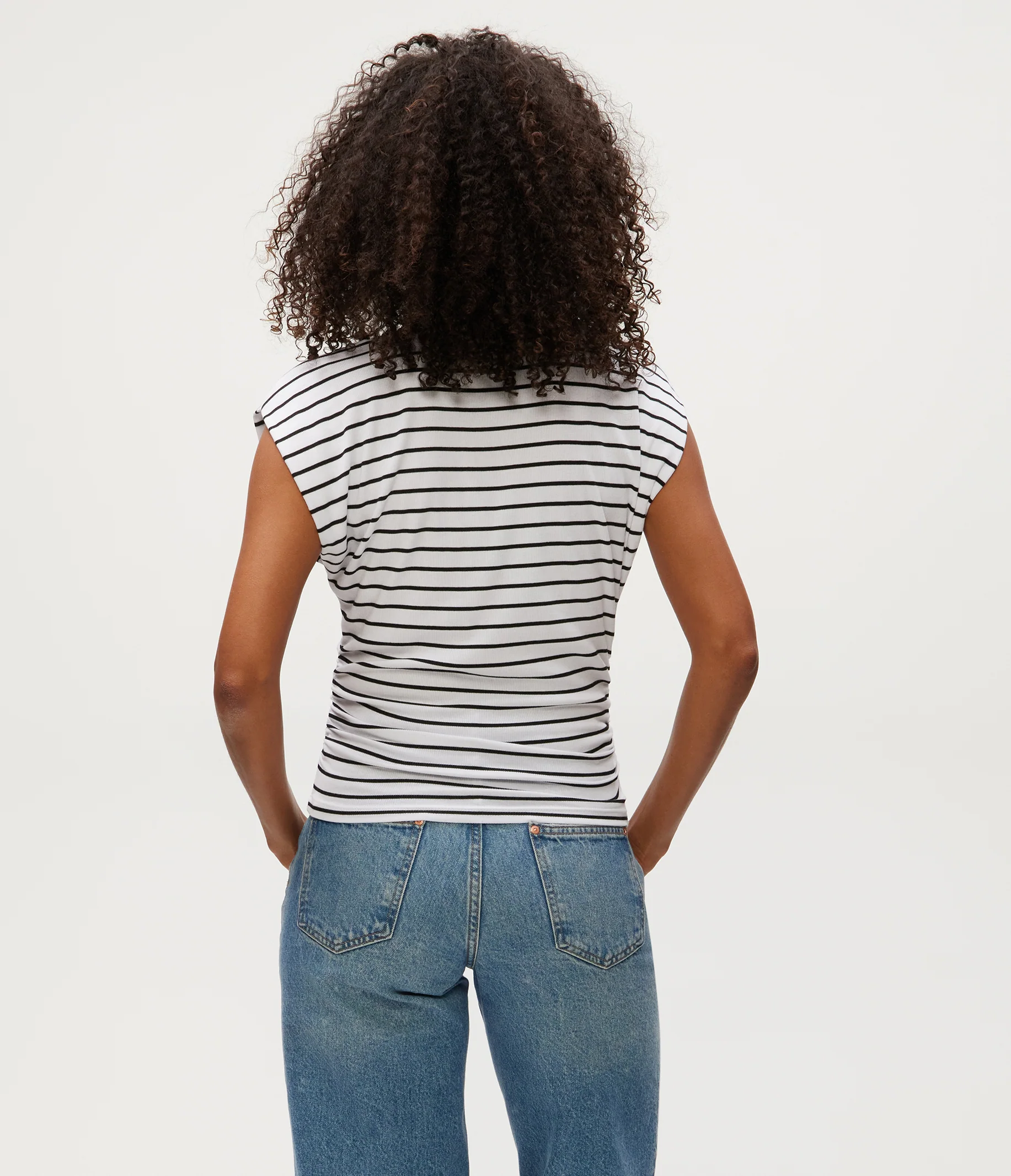 Joni Striped Power Shoulder Tee - Image 16