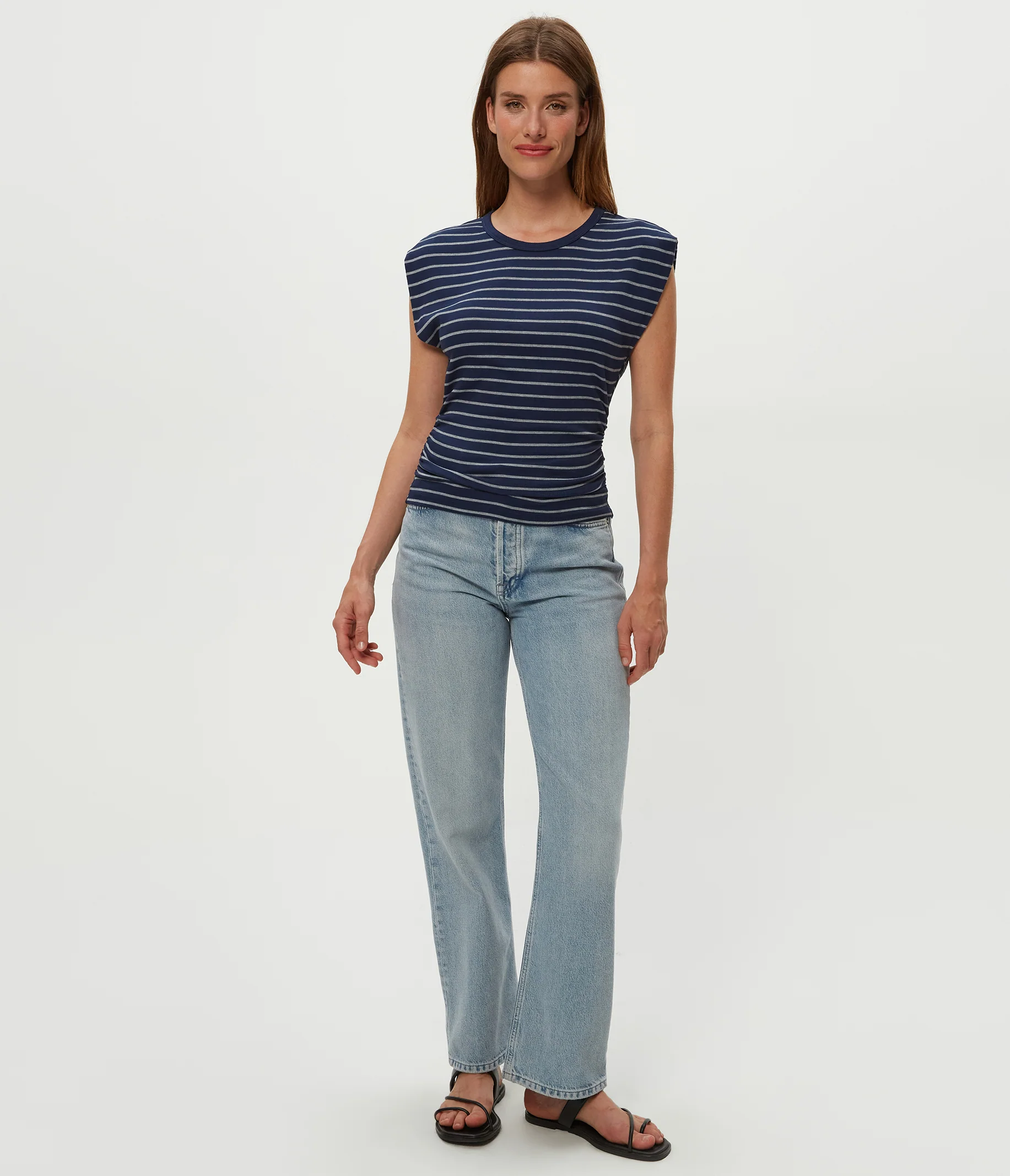 Joni Striped Power Shoulder Tee - Image 18