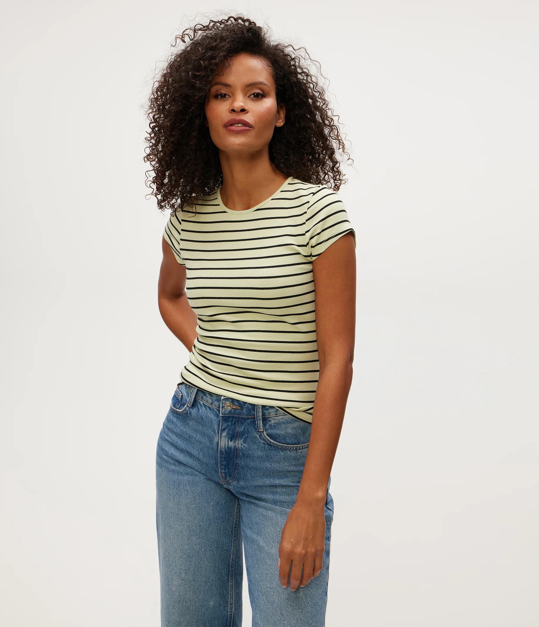 Joy Striped Ribbed Tee - Image 4