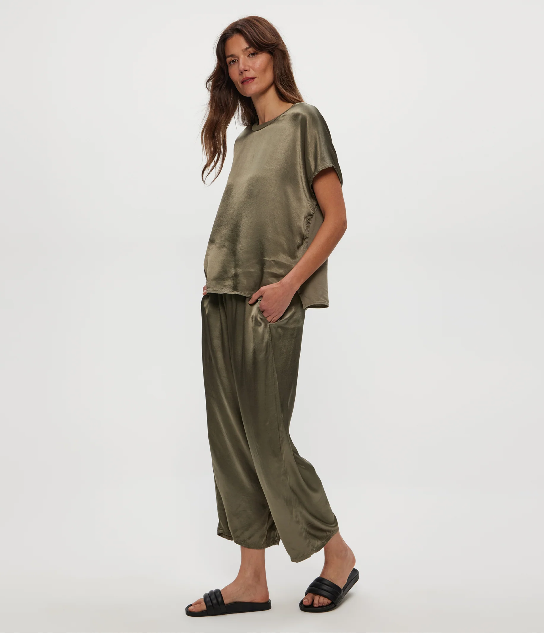 Sacha Satin Cropped Pant - Image 3