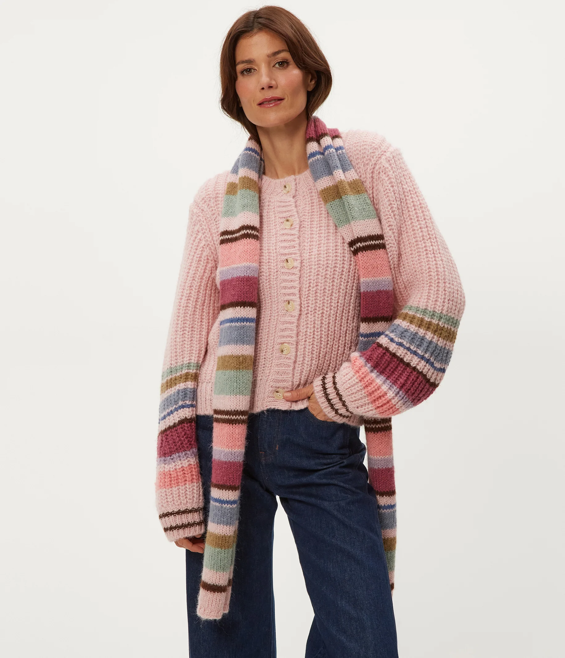 Striped Knit Scarf - Image 5