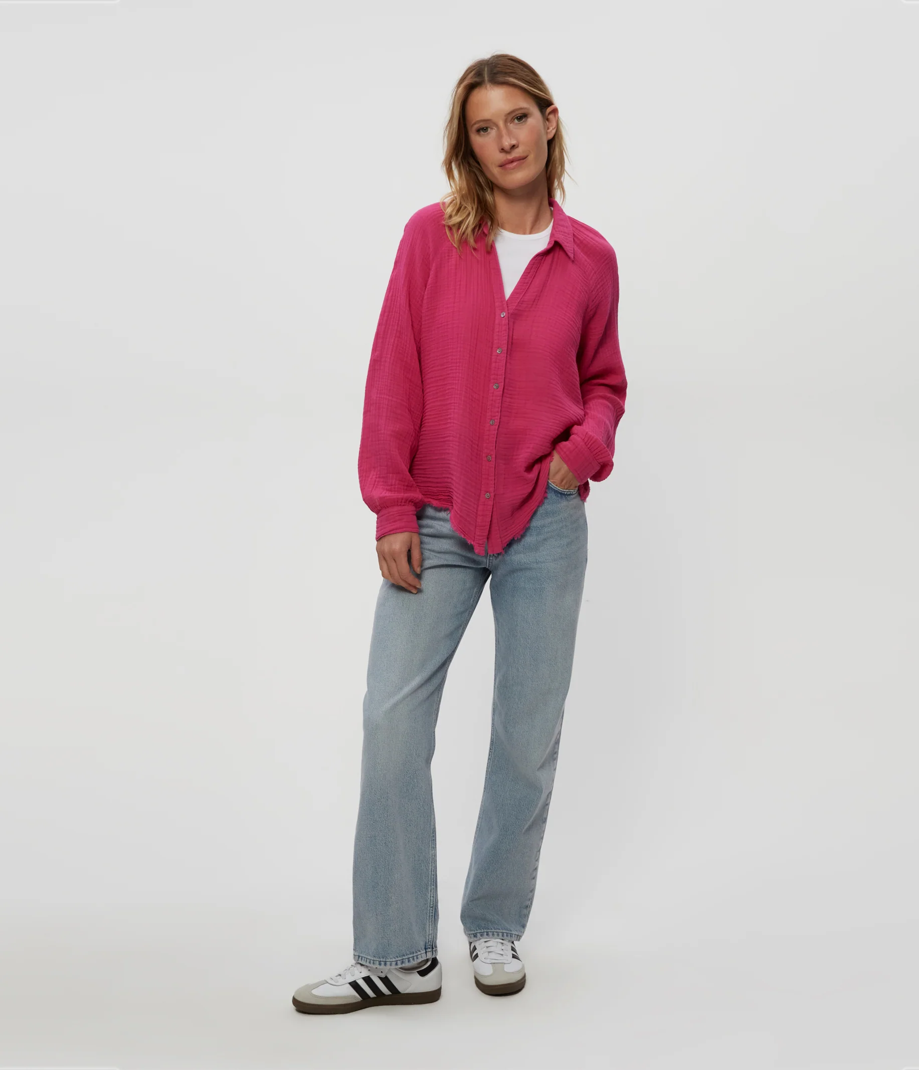 Toni Gauze Button Down Shirt - Image 10