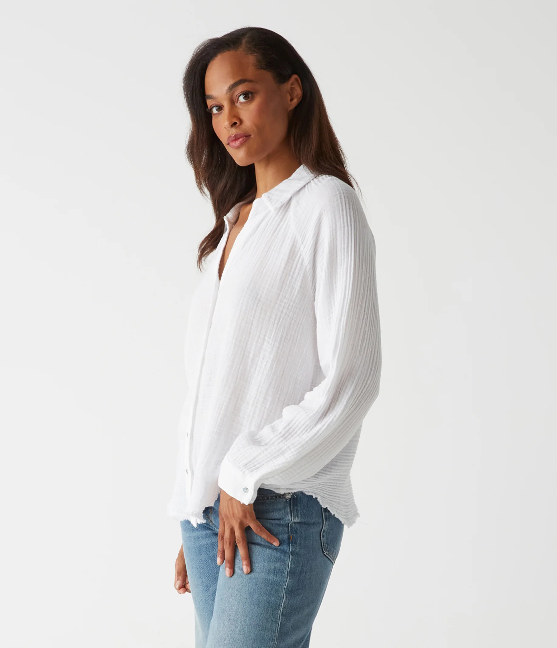 Toni Gauze Button Down Shirt - Image 15