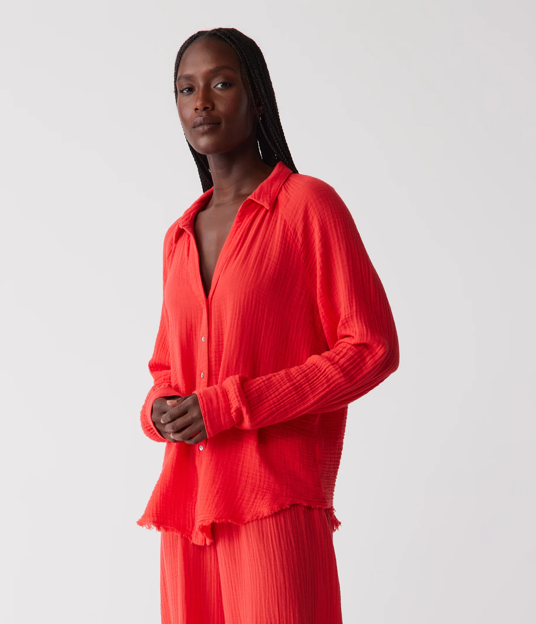 Toni Gauze Button Down Shirt - Image 35