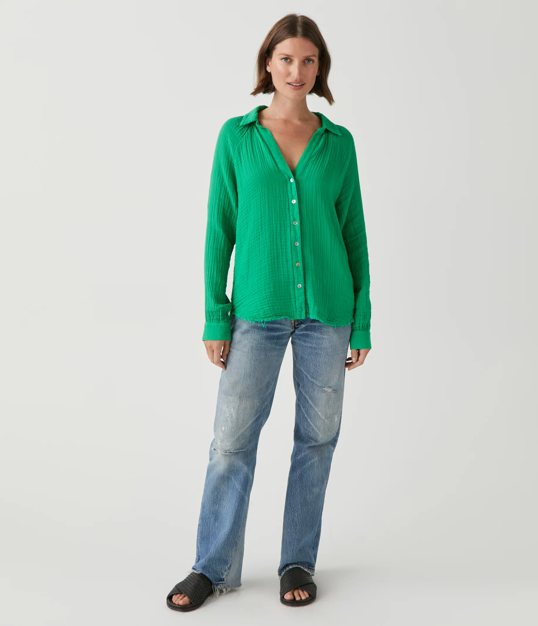 Toni Gauze Button Down Shirt - Image 57