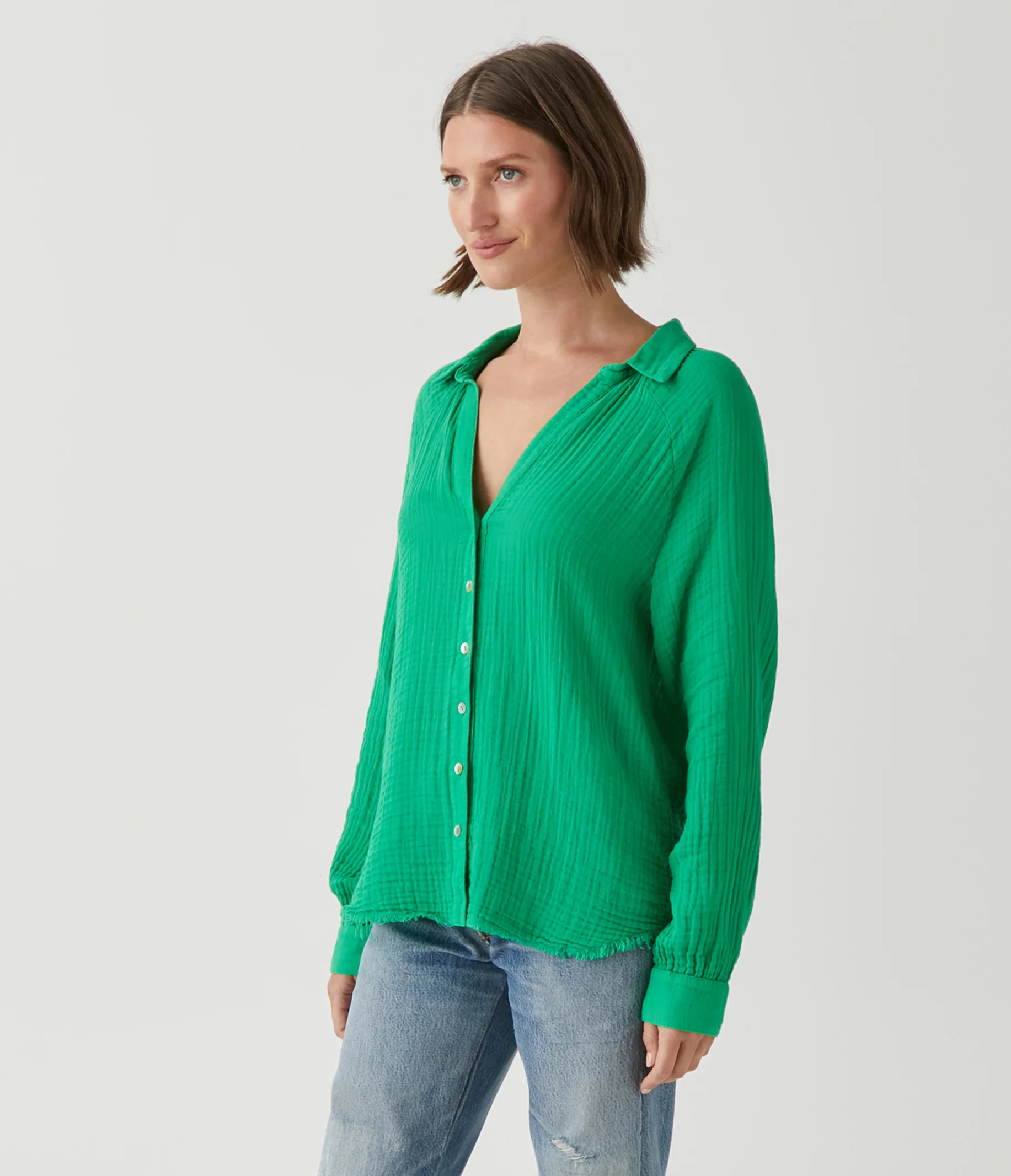 Toni Gauze Button Down Shirt - Image 59
