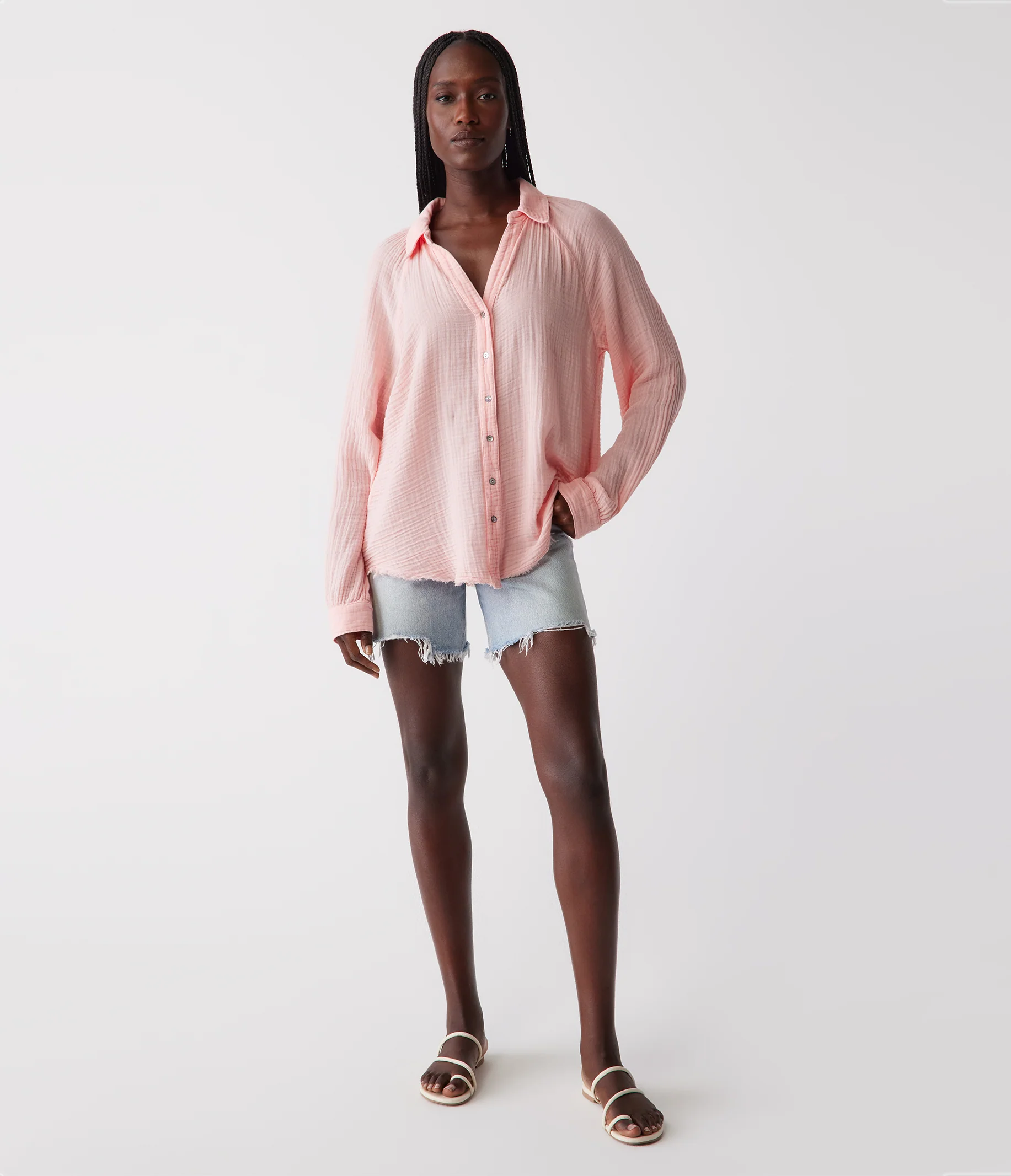 Toni Gauze Button Down Shirt - Image 62