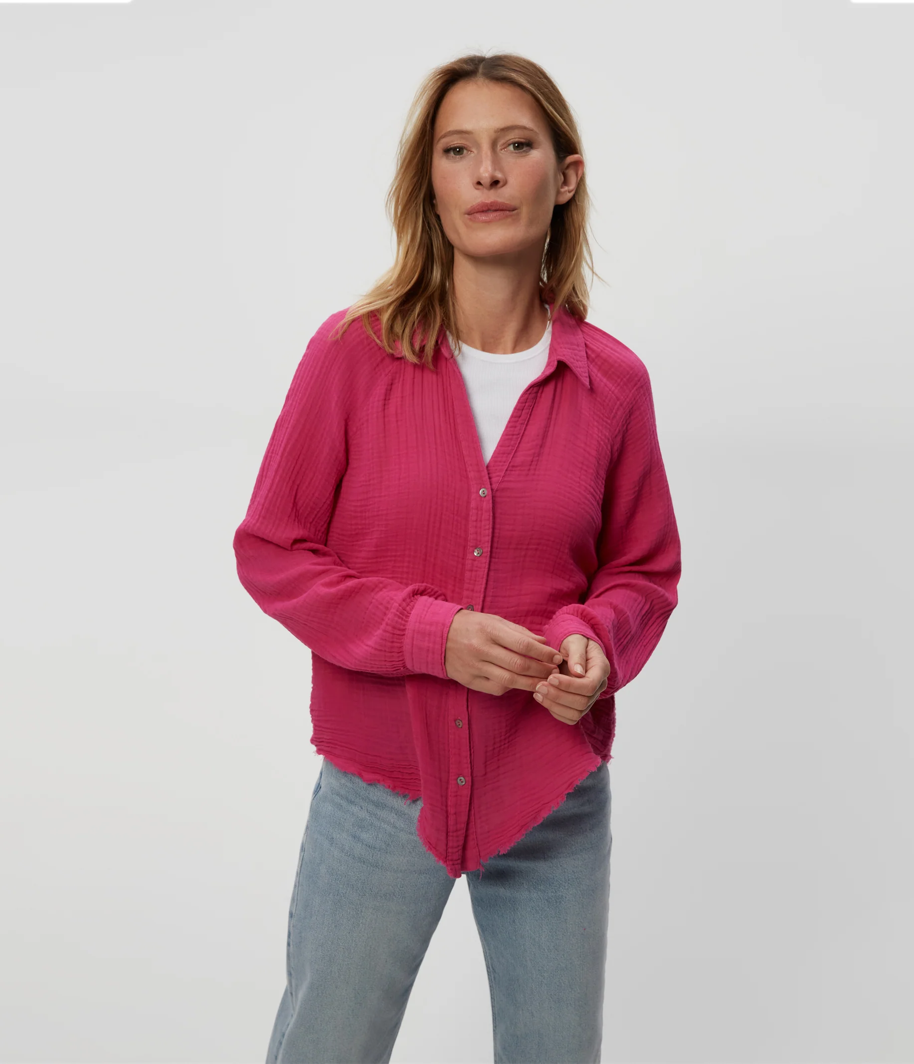 Toni Gauze Button Down Shirt - Image 9